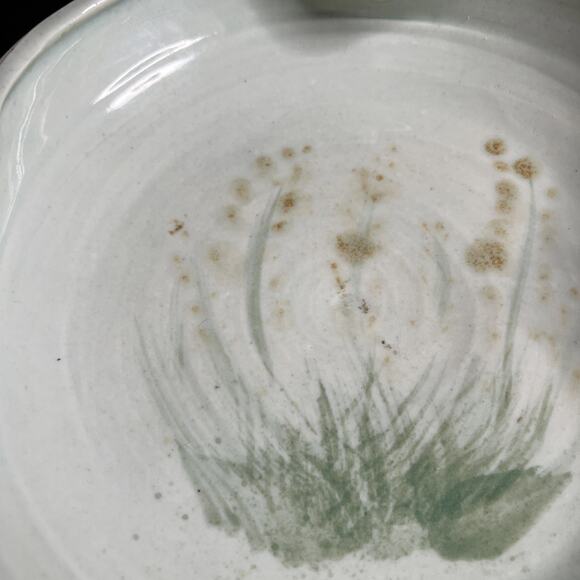 Handmade Bowl-Scalloped Edge-Watercolor-Japanes-Boho Ceramic Centerpiece – 10″ - Picture 3 of 13